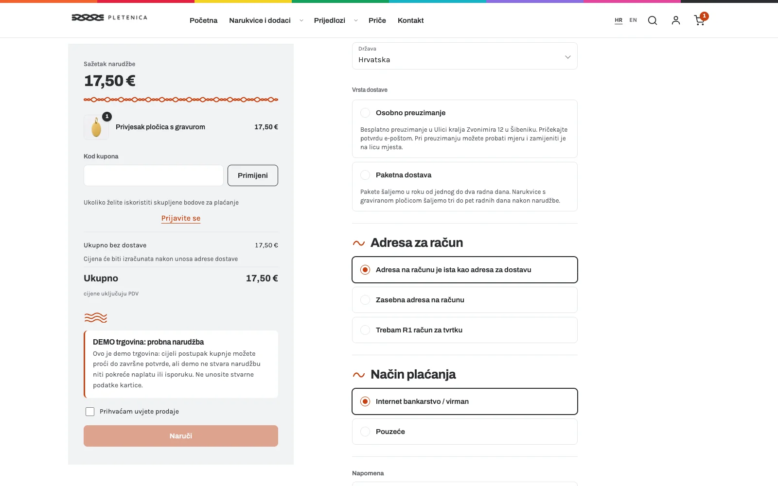 Načini plaćanja u webshopu: WSPay, PayWay, Stripe, virman i pouzeće