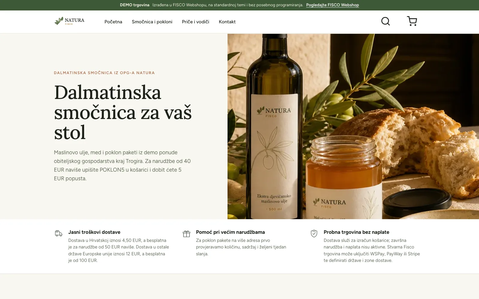 Naslovnica trgovine Natura FISCO